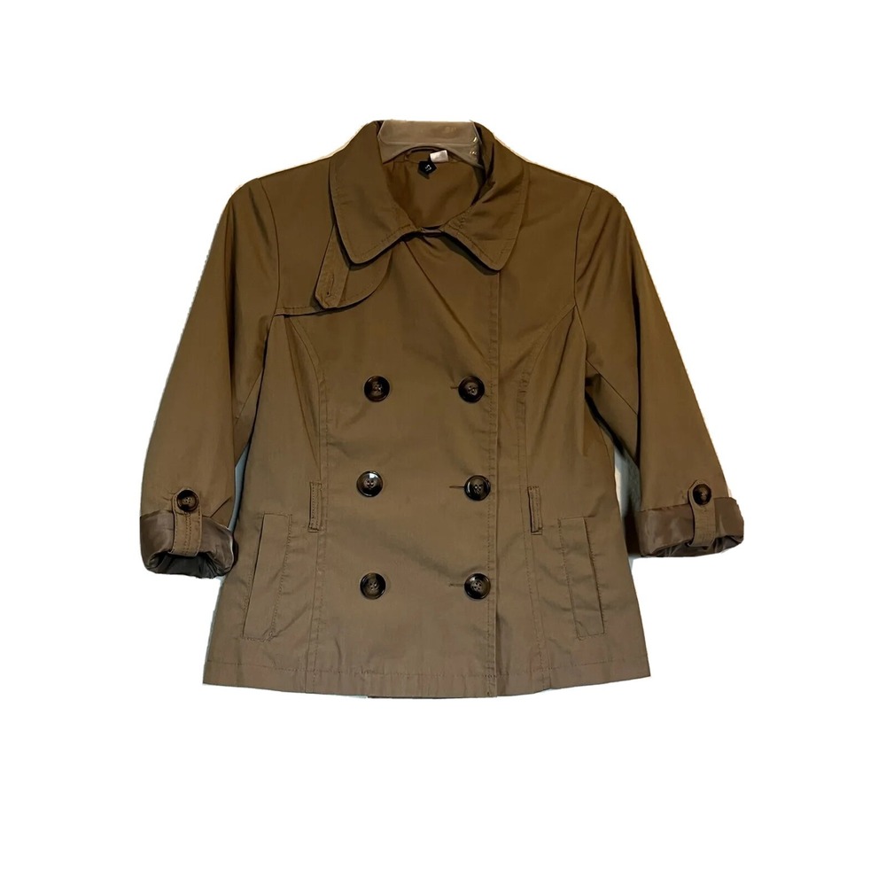 womens jacket size Mβ brown cuffed trench BO